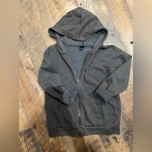 Gray zip up hoodie, vintage wash, art class brand, size 7/8